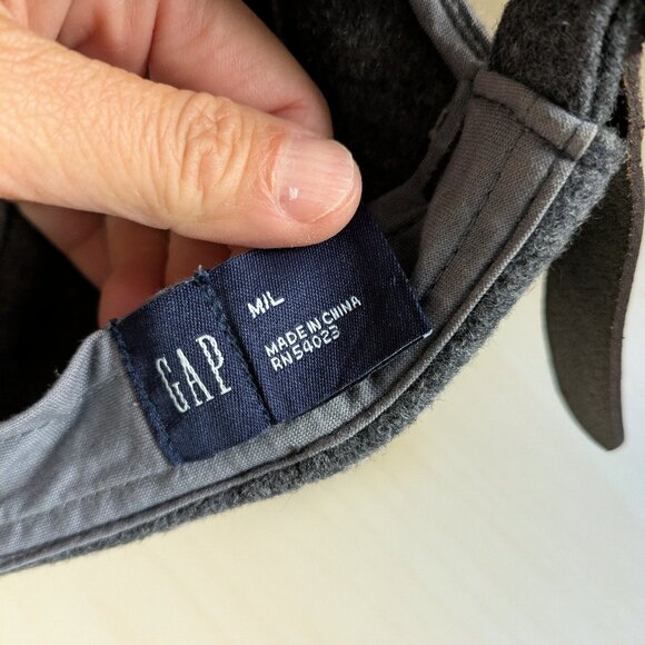 Vintage GAP Wool Hat 90s Gray Strapback – Leather Adjustable Back - Picture 5 of 8